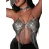 Blusa Top Correntes Strass Franjas Tam. Unico Opções
