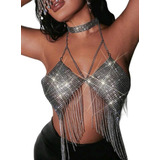 Blusa Top Correntes Strass