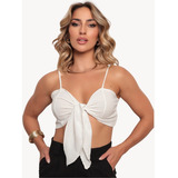 Blusa Top Cropped Amarracao