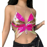 Blusa Top Cropped Borboleta