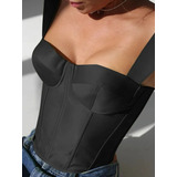 Blusa Top Cropped Corselet