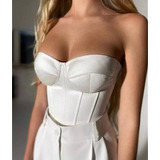 Blusa Top Cropped Corselet