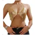 Blusa Top Cropped Dourado Correntes Luxo Tam. Un