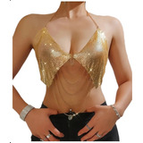 Blusa Top Cropped Dourado