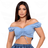 Blusa Top Cropped Jeans