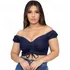 Blusa Top Cropped Jeans Tomara Que Caia Ciganinha C/ Zíper