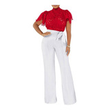 Blusa Top Cropped Renda