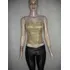 Blusa Tqc Corpete Forrado Dourado Tam P Usado Bom Estado