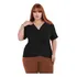 Blusa Transpassada Básica Viscolaycra Plus Size