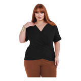 Blusa Transpassada Basica Viscolaycra