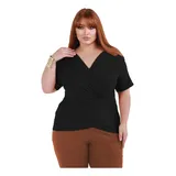 Blusa Transpassada Basica Viscolaycra
