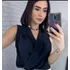 Blusa Transpassada Camisa Social Cropped Crepe Duna Festa