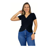 Blusa Transpassada Cores Premium