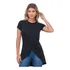 Blusa Transpassada Feminina Mullet Alongada De Malha Básica