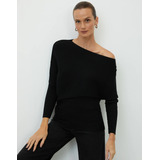 Blusa Tricot Decote Ombro