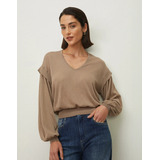 Blusa Tricot Detalhe Manga