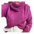 Blusa Tricot Gola Boba Alta Blogueira Trança Grosso Inverno