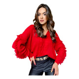 Blusa Tricot Gola Polo