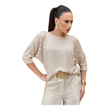 Blusa Tricot Manga Detalhada