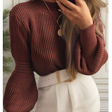 Blusa Tricot Manga Longa