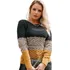 Blusa Tricot Manga Longa Relevo Tricolor