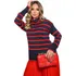 Blusa Tricot Trico Inverno Feminina Listra Gola Feminina
