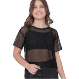 Blusa Tshirt Arrastao Transparente