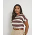 Blusa Tshirt Camiseta Listrada Manga Curta Viscolycra Moda