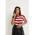 Blusa Tshirt Camiseta Listrada Manga Curta Viscolycra Moda