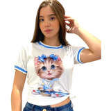 Blusa Tshirt Feminina Gatinha