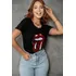 Blusa Tshirt Luxo Língua Blusinha Camiseta Estampada Paetê 