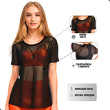 Blusa Tule Camiseta Feminina
