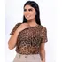 Blusa Tule Manga Curta T- Shirt Feminina Transparente 