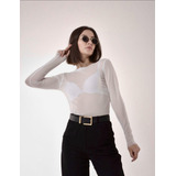 Blusa Tule Transparente Feminina