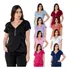Blusa Uniforme Scrub Hospitalar Transpassada Decote Em V