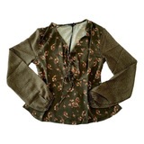 Blusa Verde Manga Longa