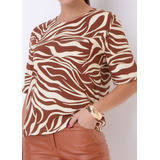 Blusa Viscocrepe Estampada