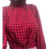 Blusa Xadrez Feminina Manga
