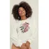 Blusao Feminino Gatabakana Manga Princesa Estampa Floral