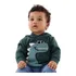 Blusão Infantil Menino Em Tricot Verde Dinossauro Com Capuz