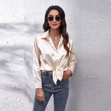Blusas Cetim Camisa Seda