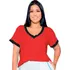 Blusas Femininas Decote V  Social Básica Viscolycra