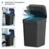 Blushop Lixeira Cesto Lixo Eletrônica Automática Preta Banheiro Moderna Abre Sensor Mão 13l Pequena Banheiro Lavabo Cozinha Resistente Quadrada Preto