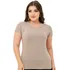 Blusinha Baby Look Casual Feminina Gola Redonda