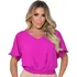 Blusinha Bata Batinha Social Duna Curta Gola V Decote Laço