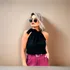 Blusinha Crepe Gola Alta Com Laço No Pescoço Executiva Verão
