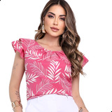 Blusinha Crepinho Social Feminina