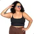 Blusinha Cropped Alça Estilosa Top Ribana Blogueira Feminina