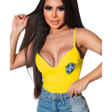 Blusinha Cropped Bojo Feminina Seleção Brasileira Regata
