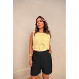 Blusinha Cropped Feminino Tricoline